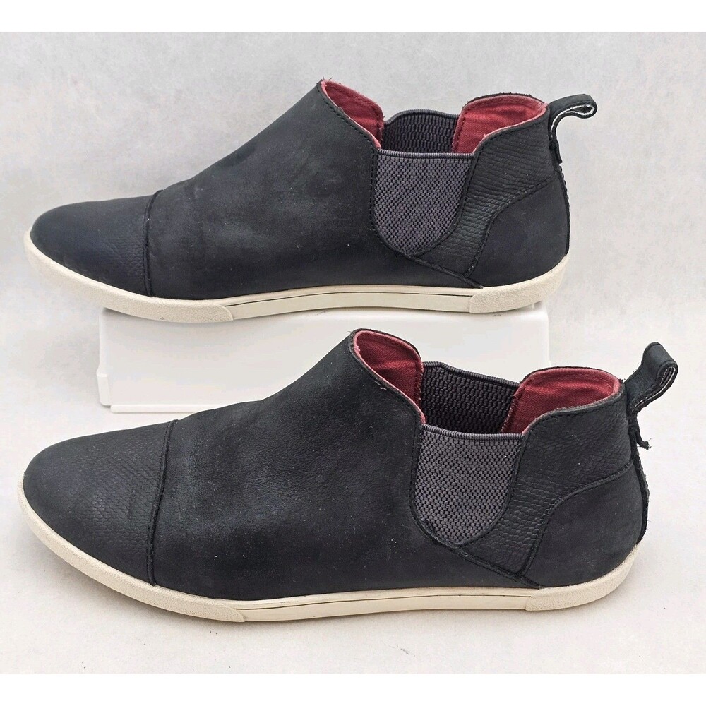 OluKai Waipahe Shoes Womens Size 8 Black Leather Slip On Casual Classic Booties - Picture 4 of 11